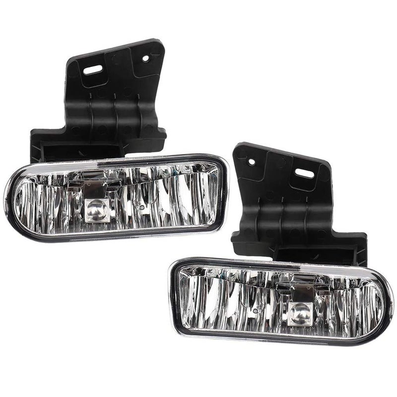 MAYASAF Clear Lens Fog Light Pair of Bumper Fog Lamp Assembly Compatible for 1999 2000 2001 2002 Silverado 1500/2500/3500, 2000-2006 Suburban Tahoe Exclude Z71 - Image 1